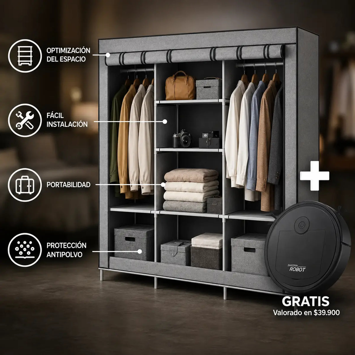 SmartCloset Armable + Aspiradora BotClean (REGALO)