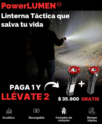 *PAGA 1 y LLÉVATE 2* Linterna Indestructible Súper Potente 6 en 1 PowerLUMEN