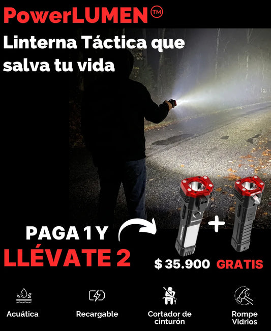 *PAGA 1 y LLÉVATE 2* Linterna Indestructible Súper Potente 6 en 1 PowerLUMEN