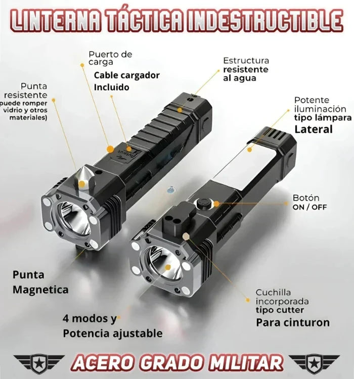 *PAGA 1 y LLÉVATE 2* Linterna Indestructible Súper Potente 6 en 1 PowerLUMEN